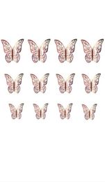 3D hollow butterfly wall stickers home decorations festival party layout paper butterflies12pcsset8823922