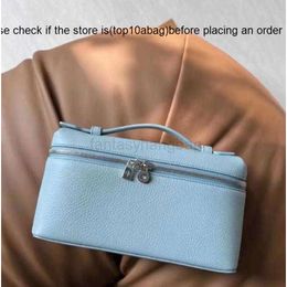 LP bag Loro Piano Bag box Bento Womens fashion bags Extra Pocket L19 genuine leather Ostrich pattern designer top quality Two way zipper handbags loropina