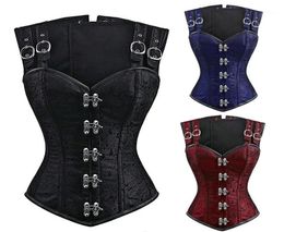 Bustiers Corsets Gothic Steampunk Steel Boned Vintage Corset Bustier Waist Cincher Sleeveless Vest Renaissance Tummy Slimming Sh3728063