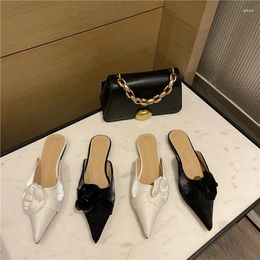 Slippers Summer Shoes 2024 Women Sandals Fashion Pointed Toe Flat Outdoor Rome Sexy Casual Dress White