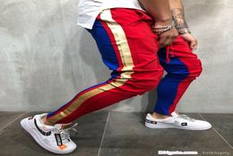New Autumn Men Designer Pants Slim Fit Trousers Tracksuit Bottoms Stiped Skinny Joggers Long Sweat Pants Size M3XL2763726