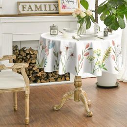 Table Cloth Simple And Elegant Wildflower Blooming Flower Home Living Room Bedroom Kitchen Round Tablecloth Outdoor Party Decoration