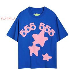 Sp5ders T-Shirt Designer 555 Tee Luxury Fashion Mens Tshirts Early Spring New Pure Cotton Printed Tshirt Loose Letters For Men And Women Sp5ders T-Shirt 66bc