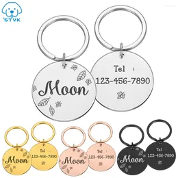 Dog Tag Personalised Cat Pet ID Tags Engraved Puppy Name Number Address Collar For Kitten Pendant Accessories