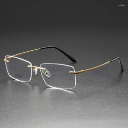 Sunglasses Frames High Quality Titanium Rimless Eyewear Optics Men Small Size Frameless Glasses Myopia Prescription Eyeglasses Women