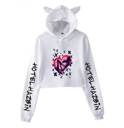 Men039s Hoodies Sweatshirts Helluva Print Cat Cropped Girl Long Sleeve Hooded Pullover Crop Tops Sweet Sexy Loose Tide Style 8184729