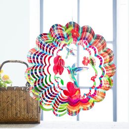 Decorative Figurines 3D Coloured Flower Bird Metal Rotating Windchime For Room Decor Aesthetic Garden Window Streamer Hanging Decoration