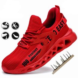 Diansen Safety Shoes Men Breathable Light Work Sneakers Steel Toe Shoes Anti-smash Anti-puncture Indestructible Shoes Size 35-50 240506