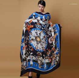 Scarves 2021 Autumn Women Winter Printed Horse Letters Fashion Big Warm Shawl H Imitation Silk Scarf12166554