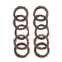 Decorative Flowers 10PCS 8CM Front Door Decor Wreath Twig Diy Crafts Natural Vine Wreaths Christmas Rattan Garland Decoration