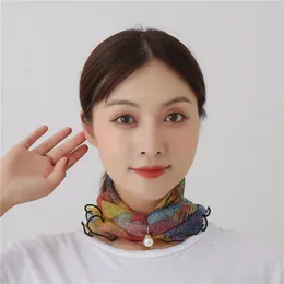 Scarves Fashion Variety Scarf Necklace Creative Fake Pearl Pendant Elegant Loop For Women Clothing Accessories