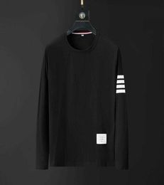 Brand Mens T Shirts Graphic Autumn Long Sleeve Clothes Plus Size Homme High Quality Korean Style Fashion Black Striped Tops 2106298260881