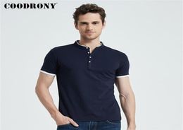 COODRONY Brand Soft Cotton Short Sleeve T Shirt Men Clothes Summer AllMatch Business Casual Mandarin Collar TShirt S95092 2203282091397