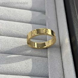 Band Rings 18K 3.6mm love ring V gold material will never fade narrow ring without diamonds luxury brand official reproductions With counter box couple