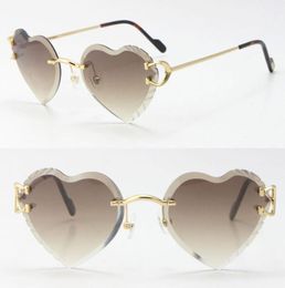 New Designer Sunglasses Womens C Decoration Metal Rimless Fashion Sun glasses Pairings Shoes bags Luxury Diamond Cut Lens Angled T5659574