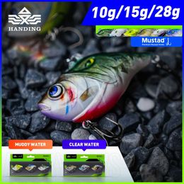 Baits Lures 3Pcs 15g/5.5cm M1 VIB lip less crank bait fishing bait hard bait mustard three hooks used for low-frequency Parker drag shovelQ240517