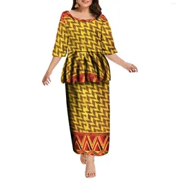 Party Dresses African Art Pattern Custom Women's Dress Premium Pleated Double Skirt Train Evening Temperament Clothing