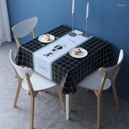 Table Cloth Water-proof Heat-proof Oil-proof And Wash-free Tablecloth Square Household PVC Small Tea Gray22