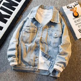 Men's Jackets Retro Distressed Denim Jacket Spring And Autumn Loose Handsome High Street Trendy Clothing Men