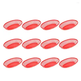 Dinnerware Sets 12 Pcs Chips Basket Storage Plate Boat-shaped Plastic Container Fruit Tray