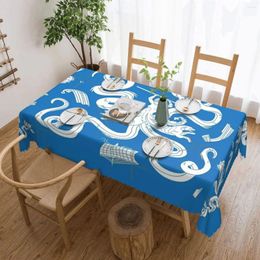 Table Cloth Scylla Mosaic - Blue Tablecloth 54x72in Waterproof Protecting Indoor/Outdoor