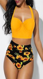 Women Swimsuit Summer 5XL Ladies Sexy Print Plus Size Bikini Split Swimwear Solid Tops and Shorts Two Piece Sets Fashion Swimming 8402935