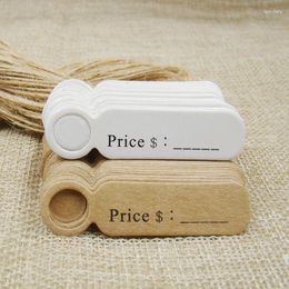 100pcs Handmade Hang Tags Baking Cards Kraft Paper Labels Jewellery Material Price Bookmarks Gift Retro