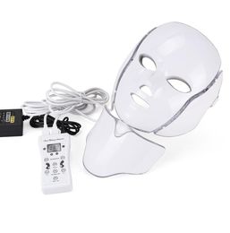 7 Colour LED Mask Face Neck EMS Microcurrent Anti Wrinkle Acne Removal Skin Rejuvenation Electric Facial Beauty Machine UPS s4807212