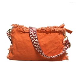 Bag Customized Embroidery Tassel Fringe Large Canvas Tote Bags Summer Women Beach Shoulder Handbag Bulk