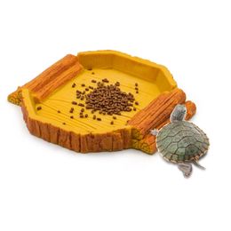 Pet Reptile Feeding Bowl Water Bowl Terrarium Resin Rock Reptiles Water Bowl Turtle Gecko Lizard Feeding Bowl Accessories 240516