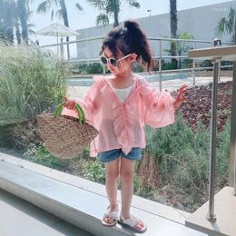 Jackets Girls Summer Jacket Coat Solid Colour Girl Lace Floral Children's Casual Style Kids Clothes