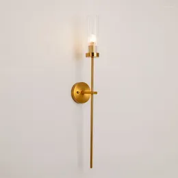 Wall Lamp Nordic Gold Glass Modern Lights For Home Industrial Decor Led Mirror Light Fixtures Living Room Bedroom Sconce