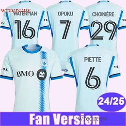 2024 25 Montreal WATERMAN Mens Soccer Jerseys OPOKU WANYAMA PIETTE RUAN CHOINIERE Away Light Blue Football Shirt Short Sleeve Uniforms