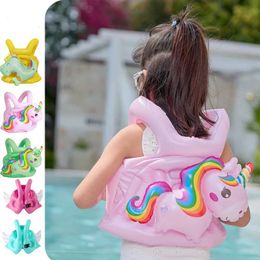 Sand Play Water Fun Cartoon inflatable swimming pool ring baby swimsuit inflatable vest life jacket baby swimming pool accessories toy Q240517