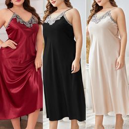 Sexy oversized morning gown with suspender and nightgown set, ice silk pajamas, home clothing, pajamas, spring and summer pajamas