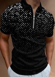 Summer Geometric Polka Dot Print Polos Shirt Top Quality Men Polo Designer Tshirts Loose Tees Tops Men Casual Luxury Clothing Str9867752