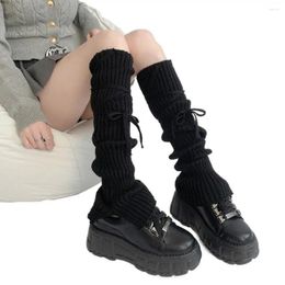 Women Socks Y2k Kawaii Cute Black White Knit Ankle Heap Sock Autumn And Winter Straps Loose High Party