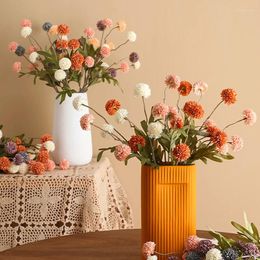 Decorative Flowers Artificial Flower Dandelion Ball Chrysanthemum Simulation Fake For Living Room Arrangement Wedding Decor
