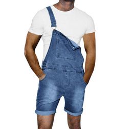 Summer Short Jeans Men Causal Streetwear Hip Hop Slim Short Jeans Romper Male Fashion Pockets Hip Hop Denim Jumpsuit4638485