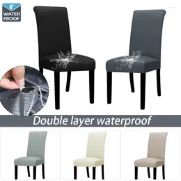 Chair Covers Waterproof Cover Solid Colours Kitchen Stretch Elastic Soft For Home Decor Furniture Protector