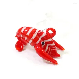 Decorative Figurines Floating Glass Red Lobster Mini Figurine Pendant Cute Charms Crayfish Prawn Shrimp Tiny Statue Ornaments Aquarium Decor
