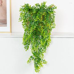 Decorative Flowers 5 Head Fern Vine For Christmas Wreath Wedding Arch Decor Home Wall Hanging Pography Props Artificial Plastic Plants