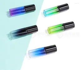 Bottles 50pcs 5ml Gradient Color Glass Roll On Thin Roller Vials Bottle Essential Oil Sample Test With Metal Ball