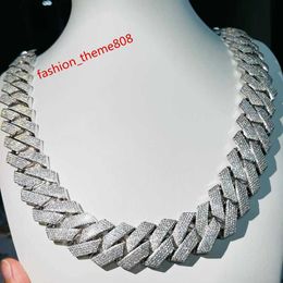 Pendant Necklaces Custom Pass Diamond Test Vvs Moissanite Diamond Cuban Link Chain 10mm 12mm 15mm 18mm 20mm Hip Hop Necklace Men 925 Jewellery 240302