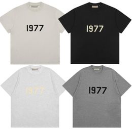 2022 Summer designer luxury mens T Shirt tshirt Front flocking 1977 letter Silicon back newest high streetwear loose oversize Tee7750007