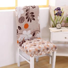 Chair Covers Minimalist Geometric Floral Printing Stretch Dining Protective Slipcover Kitchen Decorative Elastic Cover For 30