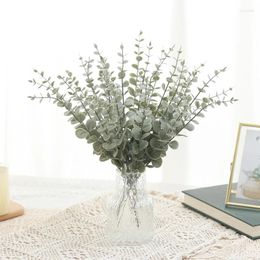 Decorative Flowers 10pcs Eucalyptus Stems Artificial Plants Green Leaves Branches Fake Flower Home Centrepiece Wedding Christmas Decor