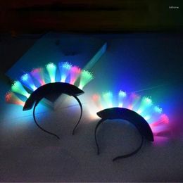 Party Decoration Women Girls Optical Fibre Headband Neon Light Up Flashing Hairband Toy Glow Birthday Gift Bar