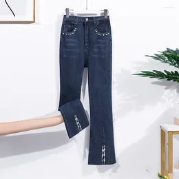 Women's Jeans Plus Size Stretch Flare For Women 2024 Autumn High Waist Ankle Length Boot-Cut Denim Pants Ladies Elegant Pantalones Mujer