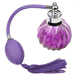 Storage Bottles 3.4oz Refillable Perfume Pump Sprayer Bottle Scent With Tassels Purple